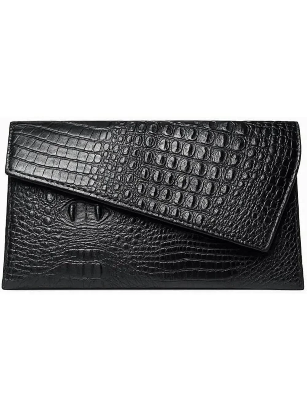 Chic Vegan Leather Crocodile Evening Clutch | Stylish Crossbody & Shoulder Bag